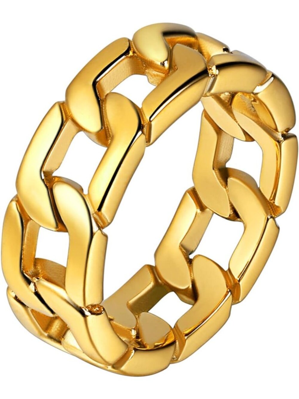 Stylish Stainless Steel Fidget Spinner Ring for Men & Women, 7mm Chain Design
